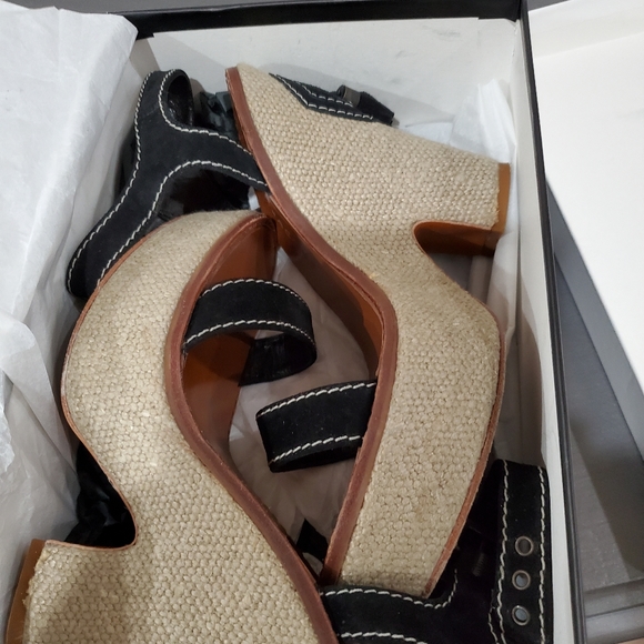 Marc Jacob's Black suede leather wedges 36.5 . - Picture 2 of 11